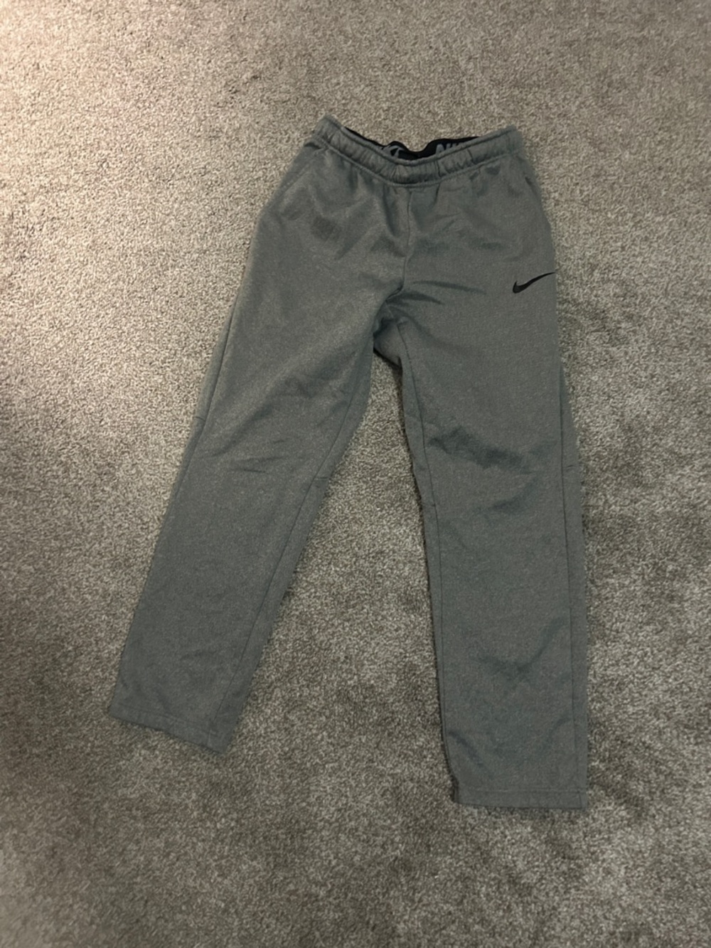 Nike Gray Track Pants with Black Swoosh